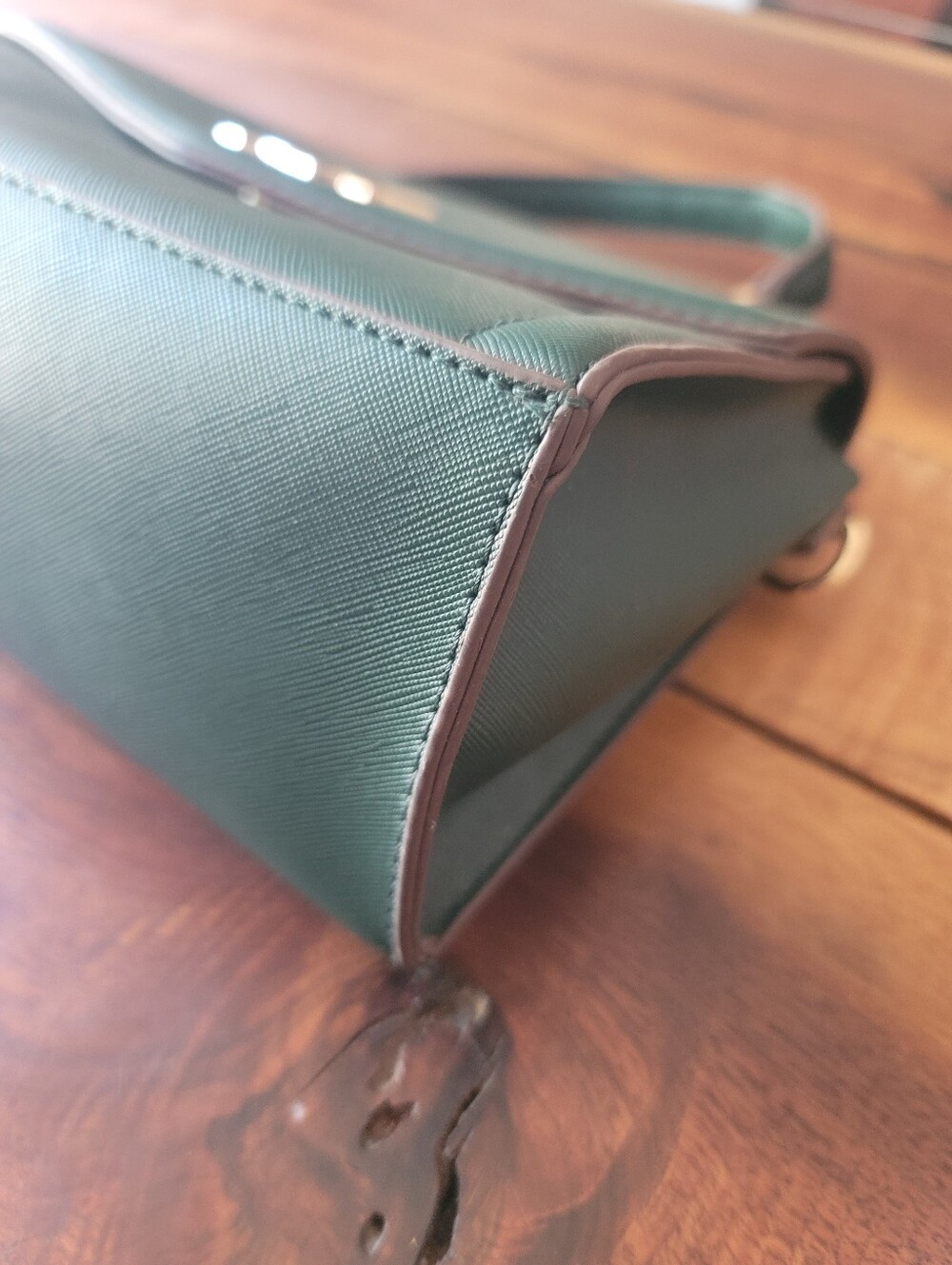 Anne Klein Green Flap Top Handle Satchel - Picture 12 of 13
